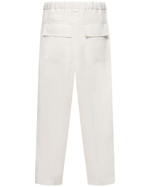 Pantalones de gabardina de algodón Jil Sander de hombre de color White