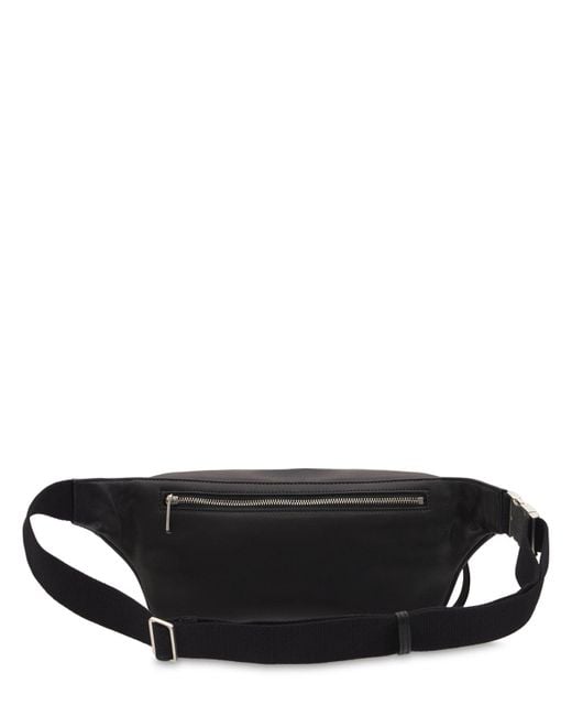 Saint Laurent Black Ysl Leather Belt Bag for men