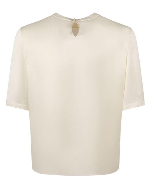 Camiseta de crepé de seda Saint Laurent de hombre de color Natural