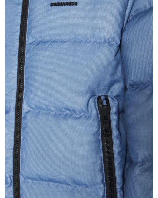 DSquared² Blue Logo Nylon Puffer Jacket for men