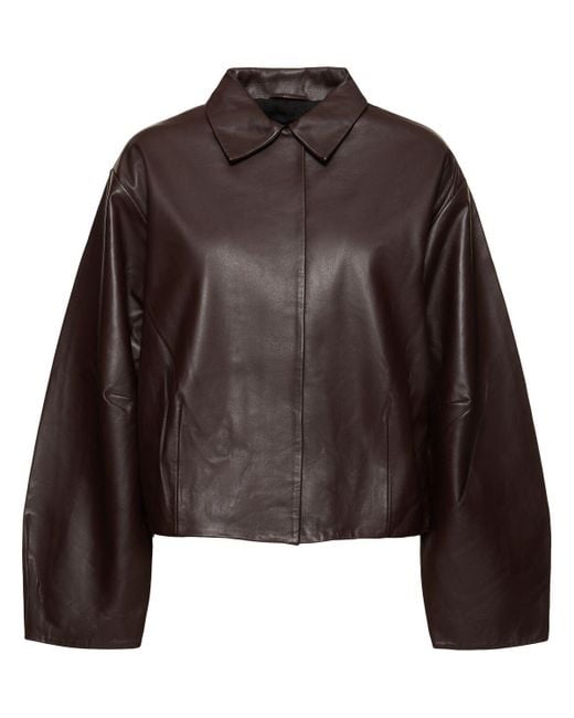 St. Agni Brown Kokon-lederjacke