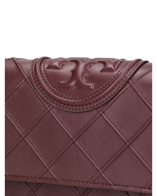 Tory Burch Purple Fleming Soft Leather Shoulder Bag