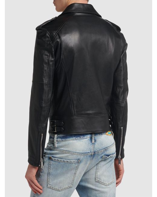 DSquared² Black Kiodo Leather Zip Jacket for men