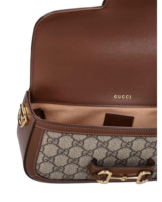 Gucci Brown 1955 Horsebit Gg Canvas Shoulder Bag