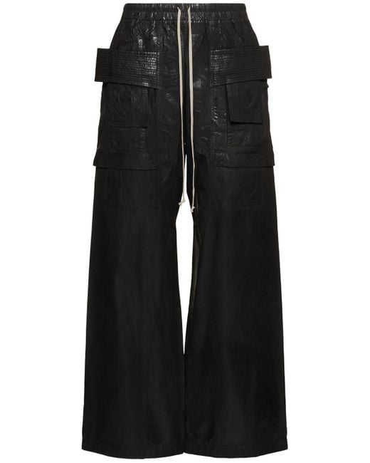 Rick Owens Black Creatch Wide Cargo Pants for men