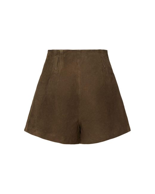 Frankie Shop Natural Lise Suede Shorts