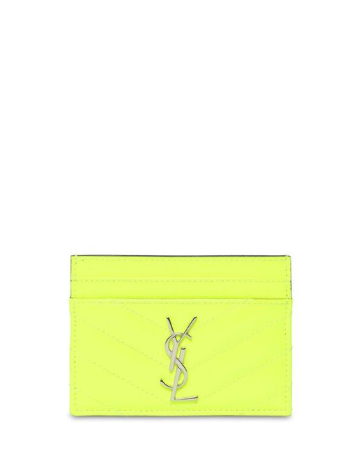 Saint Laurent Yellow Monogram Card Holder