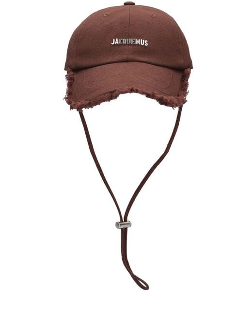 Gorra de algodón Jacquemus de hombre de color Brown
