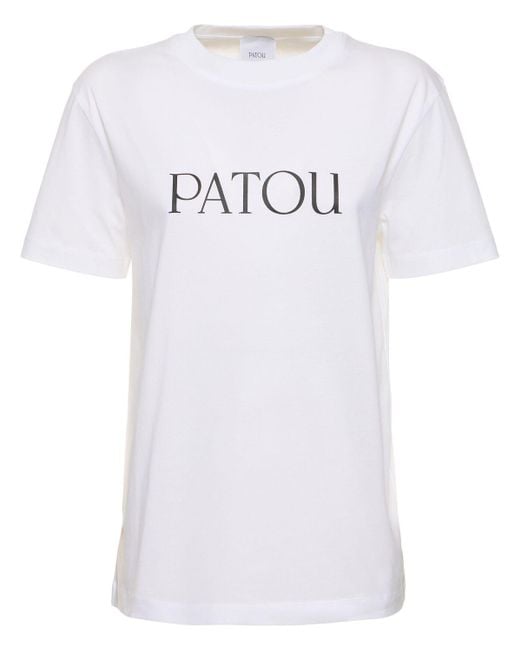 T-shirt in jersey con logo di Patou in White