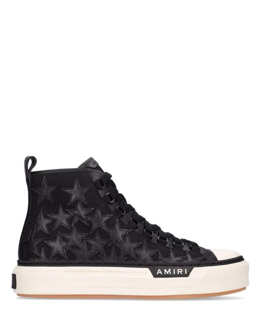 Amiri Stars Court Canvas High Top Sneakers in Black/White (Black) for ...
