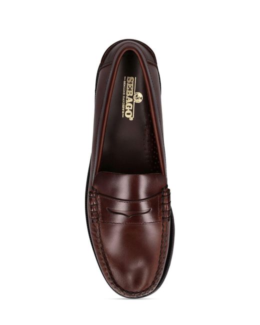 Sebago Brown Classic Dan Waxed Leather Loafers for men