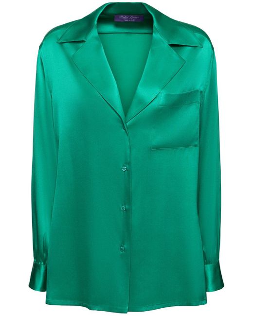 Ralph Lauren Collection Green Roslin Silk Shirt