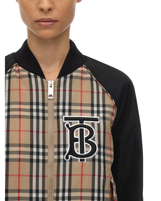 burberry check bomber jacket