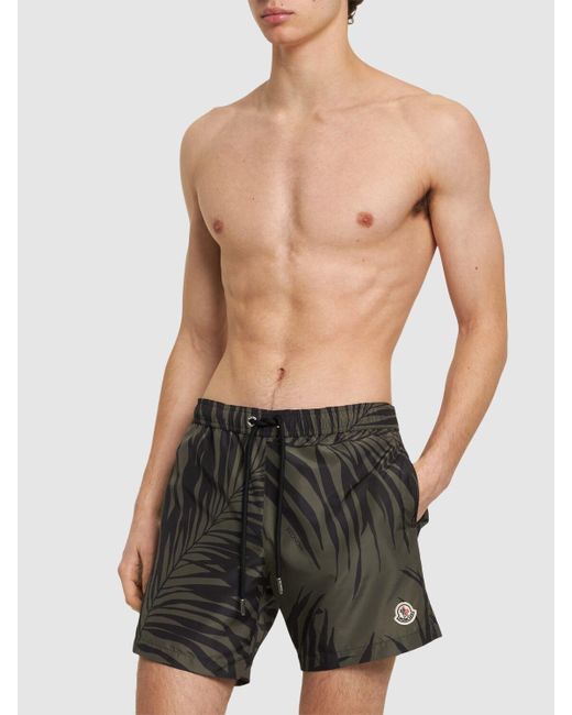Printed tech swim shorts Moncler pour homme en coloris Gray