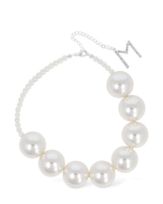 Magda Butrym White Faux Pearl Necklace