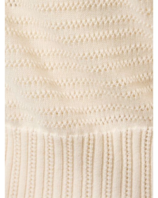 Aspesi White Cotton Knit Short Sleeve Polo Top