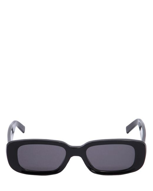 Off-White c/o Virgil Abloh Black Rectangle Frame Acetate Sunglasses for men