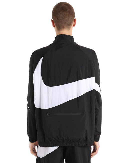 Nike Vaporwave Swoosh Woven Track Jacket in Black for Men | Lyst