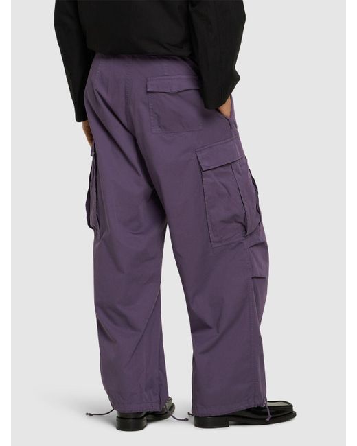 Bluemarble Purple Cotton Cargo Pants for men
