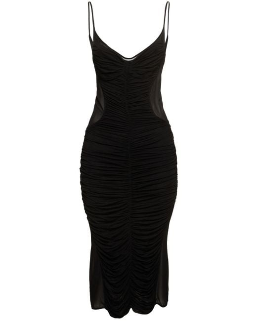 Mugler シアージャージー ミディドレス Black