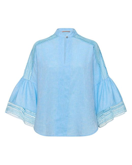 Camisa de lino de manga larga Ermanno Scervino de color Blue