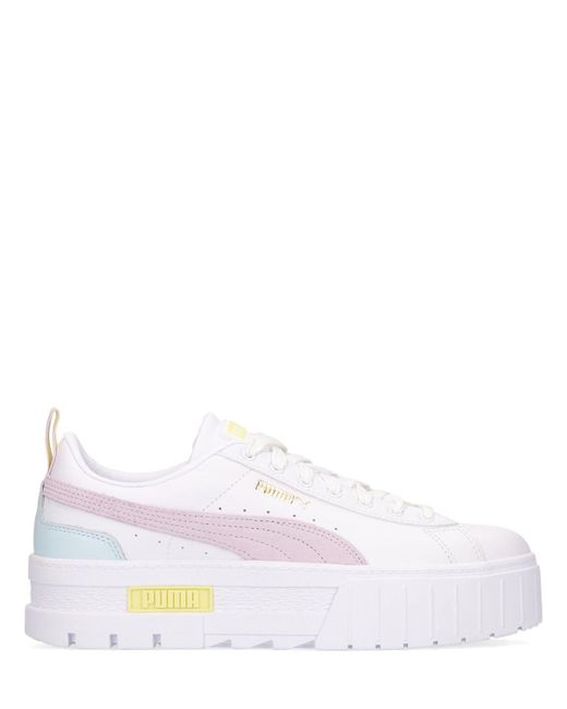 PUMA Mayze Leather Platform Sneakers in 