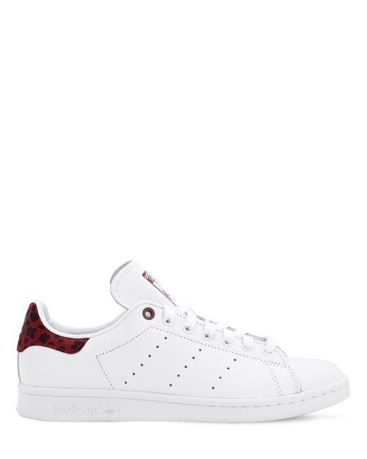 Lyst White adidas Originals Stan Smith Strap Leather Sneakers in 