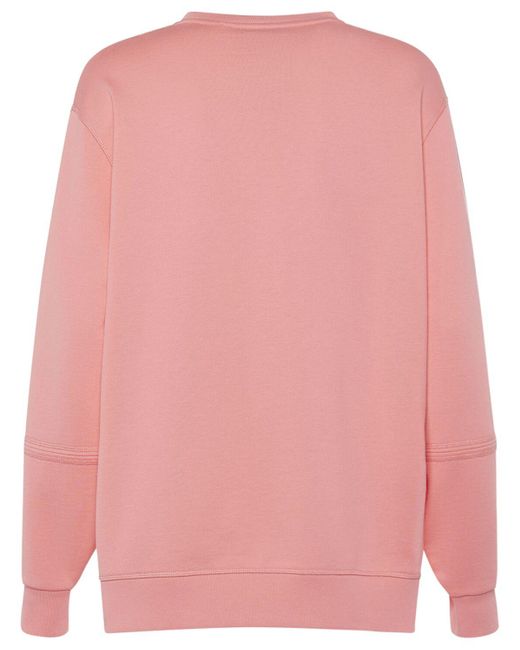 Moncler Pink Embossed Logo Cotton Sweatshirt