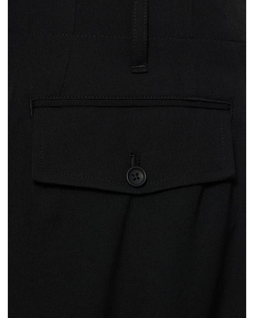Pantaloni g-side in gabardina di lana di Yohji Yamamoto in Black da Uomo
