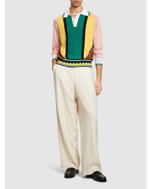 Polo manches longues en maille Casablancabrand pour homme en coloris Green