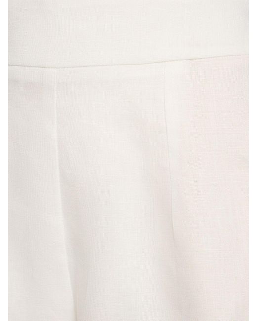 Shorts vita alta in lino di Ermanno Scervino in White