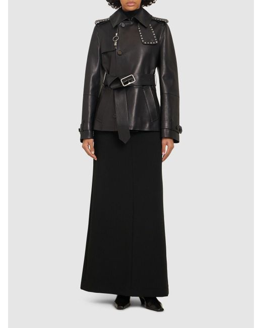 Mujer Chaqueta Corta Con Cinturón Burberry de color Black