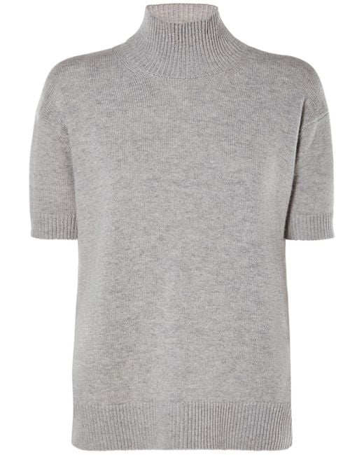 Max Mara Gray Wool-cashmere Sweater
