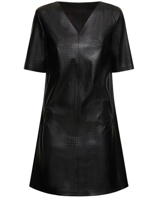 Robe courte en simili-cuir embossé eliot Max Mara en coloris Black