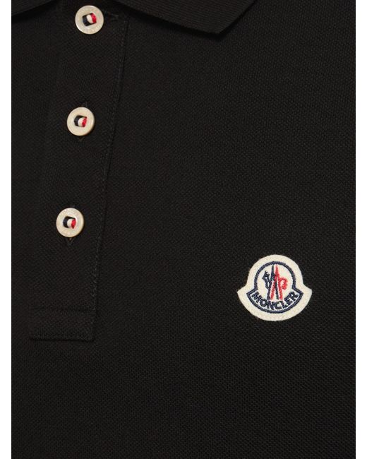 Polo en coton avec patch logo Moncler pour homme en coloris Black