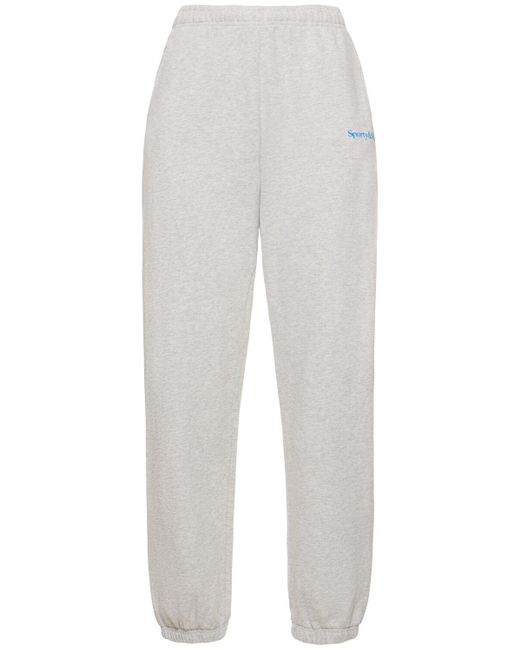 Pantalones deportivos de algodón con logo Sporty & Rich de color White