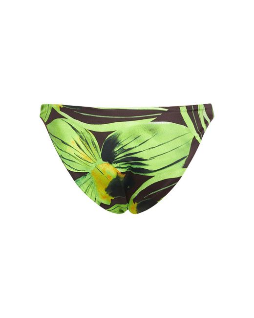 Louisa Ballou Green Scoop Printed Bikini Bottom