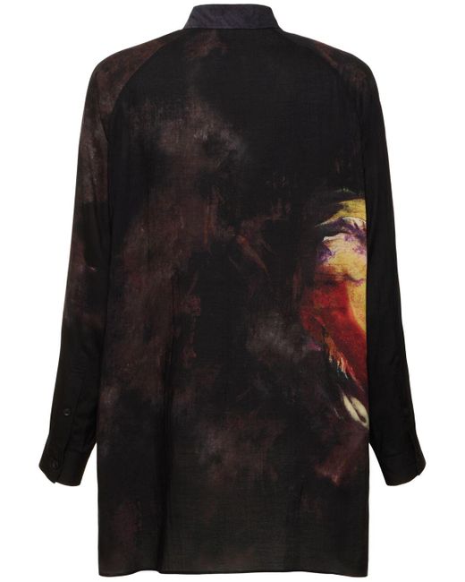 Camisa estampada Yohji Yamamoto de hombre de color Black