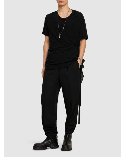 Pantaloni z-2 in gabardina di lana di Yohji Yamamoto in Black da Uomo