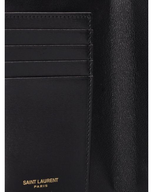 Cassandre Leather Passport Holder in Black - Saint Laurent