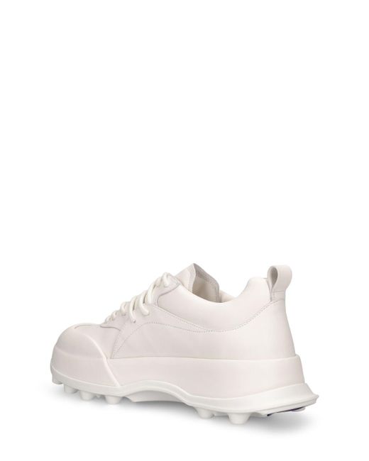 Sneakers basket in pelle di Jil Sander in White da Uomo