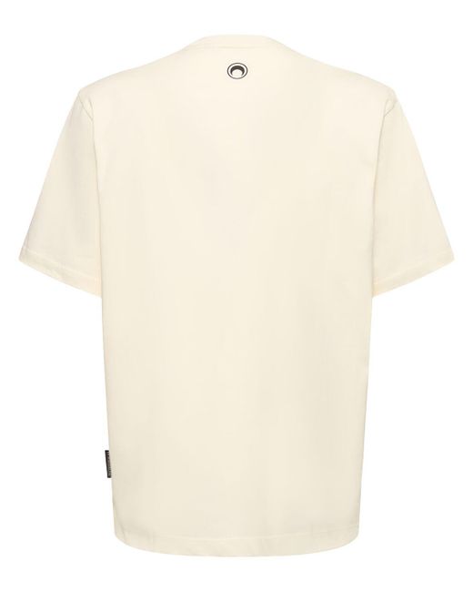 Camiseta de jersey de algodón orgánico estampada MARINE SERRE de hombre de color Metallic