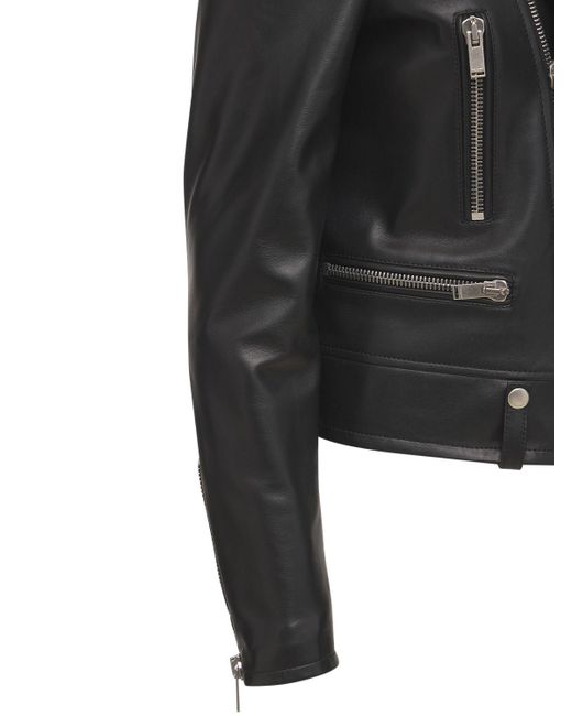 Saint Laurent Black Leather Biker Jacket