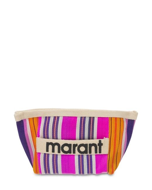 Isabel Marant Pink Powden Striped Pouch