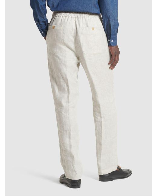 Pantalones rectos de lino Etro de hombre de color Natural