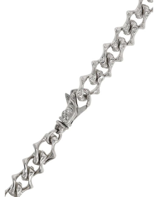 Emanuele Bicocchi Metallic Arabesque Sharp Link Collar Necklace for men