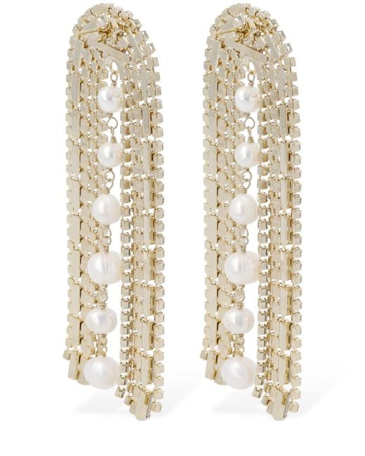 Rosantica White Megeve Crystal & Pearl Earrings
