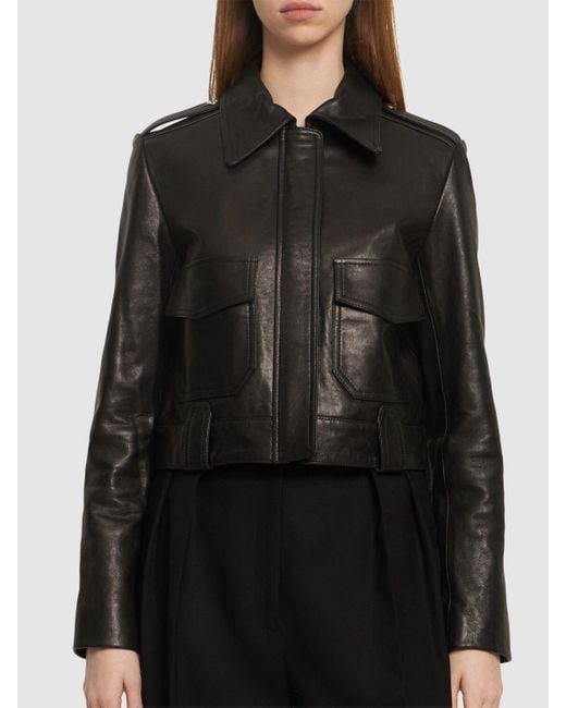 Khaite Black Cordelia Leather Jacket