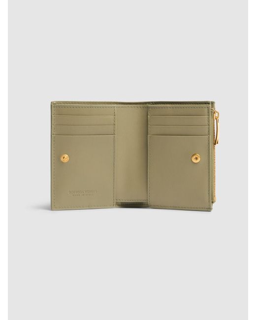 Bottega Veneta Green Small Cassette Leather Bi-fold Wallet