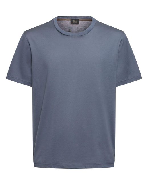 Brioni T-shirt Aus Baumwolljersey in Blue für Herren
